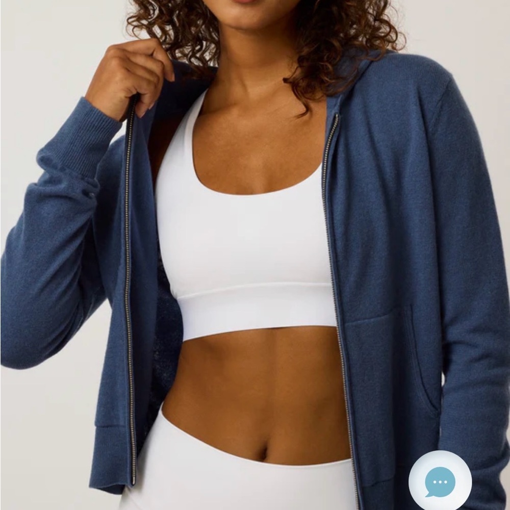 Greyson Blue Cashmere Wool Blend Zip Up Hoodie